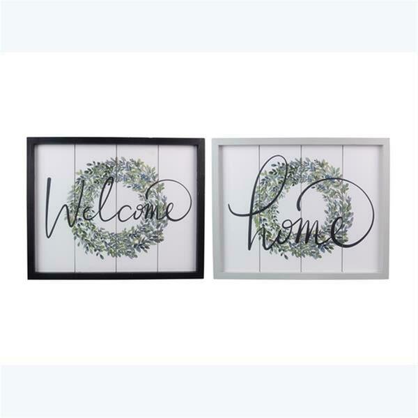 Youngs Wood Framed Wall Signs, Assorted Color - 2 Piece 29046